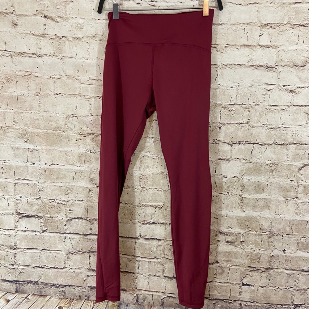 Burgundy high waisted active leggings size small